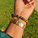 Courage & Strength - Onyx + Tiger Eye - 8MM Unisex Bracelet