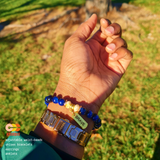 Truth & Harmony - Blue Tiger Eye + Agate - 8MM Unisex Bracelet