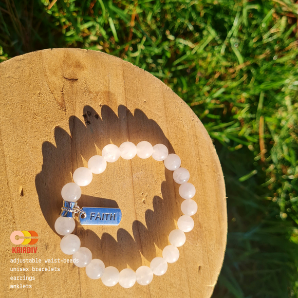 Gentle Peace - White Jade - 8MM Unisex Bracelet